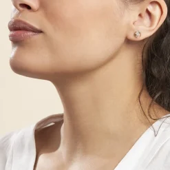 Boucles D'oreilles Puces Kamilka Or Jaune Nacre Et Oxydes-Histoire d'Or