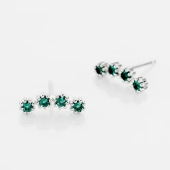 Histoire d'Or Boucles D'oreilles Puces Karrie Argent Blanc Oxyde De Zirconium