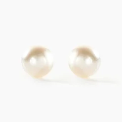 Histoire d'Or Boucles D'oreilles Puces Kesya Nacres Bouton Or Jaune Perle De Culture