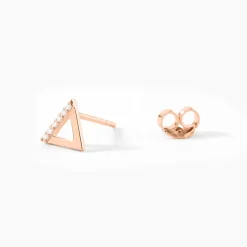 Boucles D'oreilles Puces Lorena Argent Rose Oxyde De Zirconium-Histoire d'Or