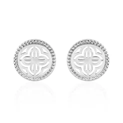 Boucles D'oreilles Puces Celine Argent Blanc-LAETIZIA Online
