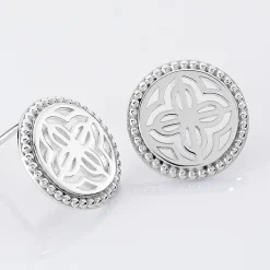 Boucles D'oreilles Puces Celine Argent Blanc-LAETIZIA Online