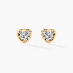 Histoire d'Or Boucles D'oreilles Puces Latanya Or Jaune Strass