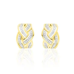 Boucles D'oreilles Puces Leopoldine Or Jaune Diamant-Histoire d'Or Clearance