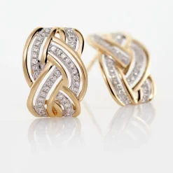 Boucles D'oreilles Puces Leopoldine Or Jaune Diamant-Histoire d'Or Clearance