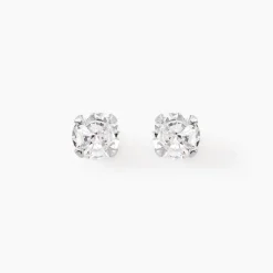 Boucles D'oreilles Puces Laena Argent Blanc Oxyde De Zirconium-Histoire d'Or Hot