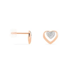 Histoire d'Or Boucles D'oreilles Puces Liana Or Rose Diamant