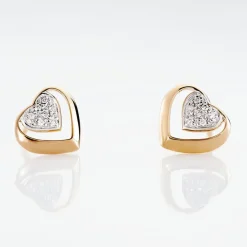 Histoire d'Or Boucles D'oreilles Puces Liana Or Rose Diamant