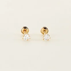 Histoire d'Or Boucles D'oreilles Puces Leidi Or Jaune Oxyde De Zirconium