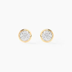 Histoire d'Or Boucles D'oreilles Puces Lane Or Jaune Strass