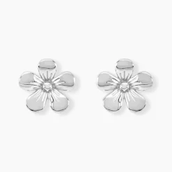 Histoire d'Or Boucles D'oreilles Puces Locmae Argent Blanc
