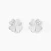 Boucles D'oreilles Puces Luce Argent Blanc Oxyde De Zirconium-Histoire d'Or Discount