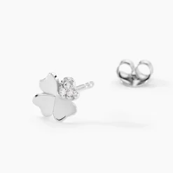 Boucles D'oreilles Puces Luce Argent Blanc Oxyde De Zirconium-Histoire d'Or Discount