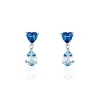 Boucles D'oreilles Puces Lenuta Or Blanc Topaze Bleu Sky Topaze-Histoire d'Or Online