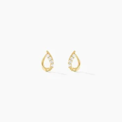 Boucles D'oreilles Puces Lisianthus Or Jaune Oxyde-Histoire d'Or Outlet