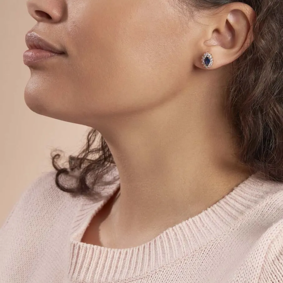 Histoire d'Or Boucles D'oreilles Puces Lisea Plaqué Or Verre Et Oxyde De Zirconium