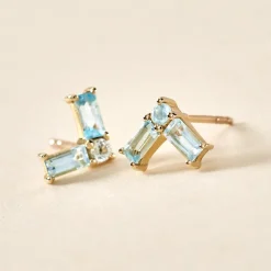 Histoire d'Or Boucles D'oreilles Puces Lavender Or Jaune Topaze