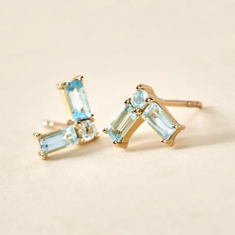 Histoire d'Or Boucles D'oreilles Puces Lavender Or Jaune Topaze