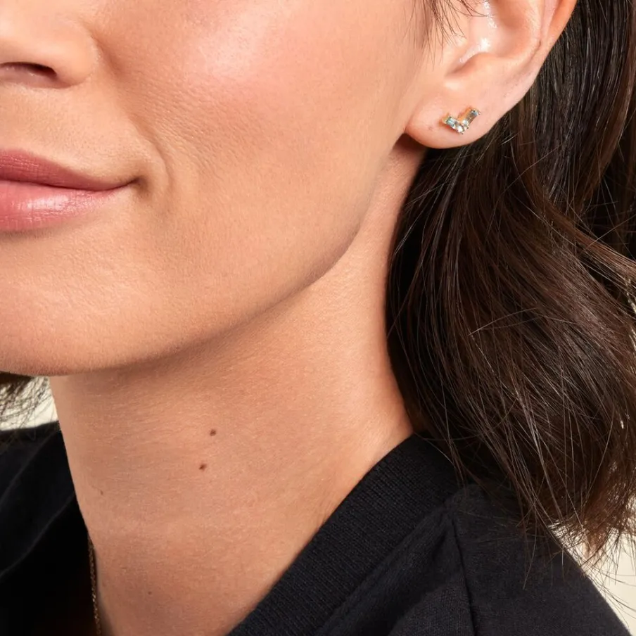 Histoire d'Or Boucles D'oreilles Puces Lavender Or Jaune Topaze