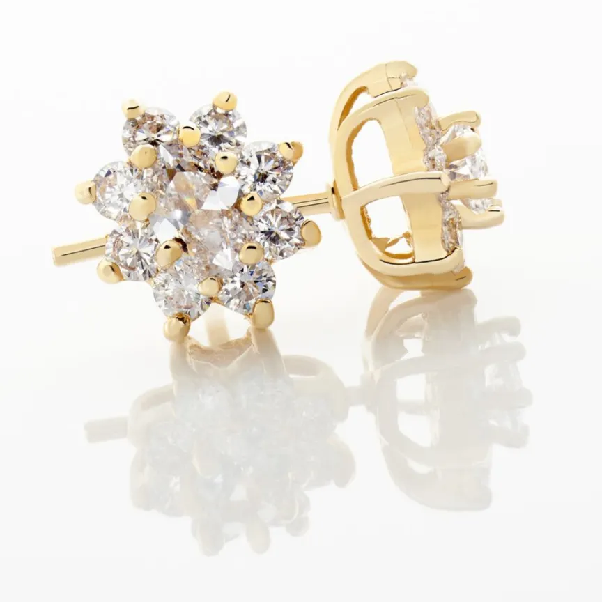 Boucles D'oreilles Puces Lisea Plaqué Or Oxydes De Zirconium-Histoire d'Or Online