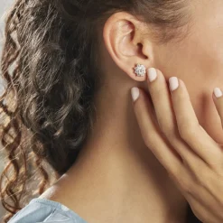 Boucles D'oreilles Puces Lisea Plaqué Or Oxydes De Zirconium-Histoire d'Or Online