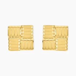 Histoire d'Or Boucles D'Oreilles Puces Lilly Acier Jaune
