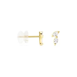 Boucles D'oreilles Puces Mix And Match Or Jaune Oxyde De Zirconium-Histoire d'Or Clearance
