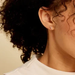 Boucles D'oreilles Puces Mix And Match Or Jaune Oxyde De Zirconium-Histoire d'Or Clearance