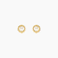 Boucles D'Oreilles Puces Mette Or Jaune Oxyde De Zirconium-Histoire d'Or New