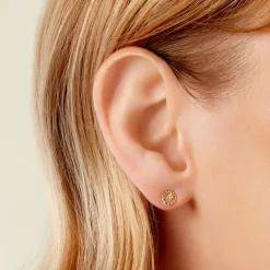 Boucles D'Oreilles Puces Mette Or Jaune Oxyde De Zirconium-Histoire d'Or New