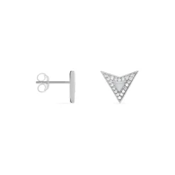 Boucles D'oreilles Puces Moric Argent Blanc Oxyde De Zirconium Nacre-Histoire d'Or Online
