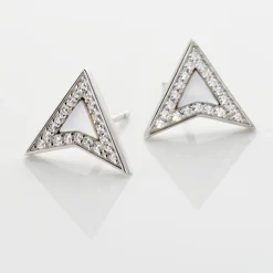 Boucles D'oreilles Puces Moric Argent Blanc Oxyde De Zirconium Nacre-Histoire d'Or Online