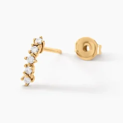 Boucles D'oreilles Puces Matleena Or Jaune Diamant Synthétique-Histoire d'Or Clearance