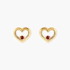 Boucles D'oreilles Puces Martella Or Jaune Rubis-Histoire d'Or Discount