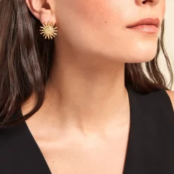 Boucles D'oreilles Puces Mermaid Acier Jaune-Histoire d'Or Best