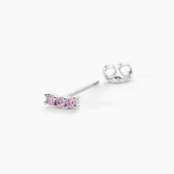 Boucles D'oreilles Puces Mai-ly Argent Blanc Oxyde De Zirconium-Histoire d'Or