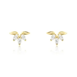 Boucles D'oreilles Puces Maralyn Or Jaune Oxyde De Zirconium-Histoire d'Or Discount