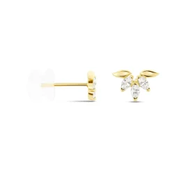 Boucles D'oreilles Puces Maralyn Or Jaune Oxyde De Zirconium-Histoire d'Or Discount
