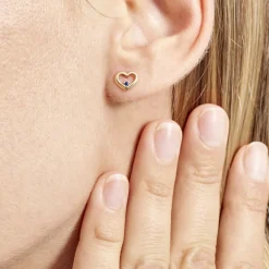 Histoire d'Or Boucles D'oreilles Puces Martella Or Jaune Saphir