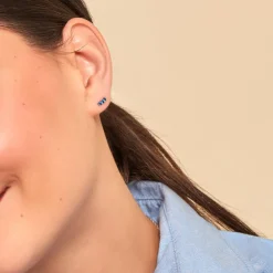 Boucles D'oreilles Puces Mai-ly Argent Blanc Spinelle-Histoire d'Or