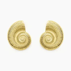Histoire d'Or Boucles D'oreilles Puces Mermaid Acier Jaune