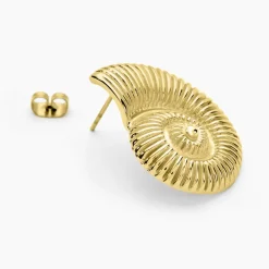 Histoire d'Or Boucles D'oreilles Puces Mermaid Acier Jaune