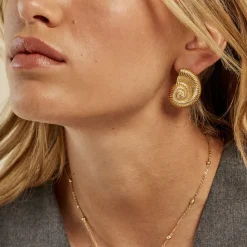 Histoire d'Or Boucles D'oreilles Puces Mermaid Acier Jaune