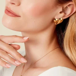 Boucles D'oreilles Puces Madlie Acier Jaune-Histoire d'Or Discount