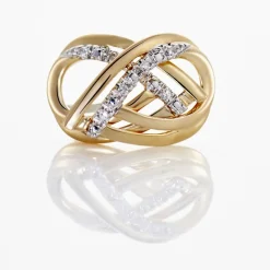 Histoire d'Or Boucles D'oreilles Puces Marilynn Or Bicolore Diamant Blanc