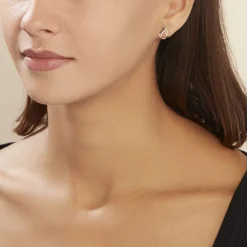 Histoire d'Or Boucles D'oreilles Puces Marilynn Or Bicolore Diamant Blanc