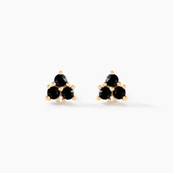 Histoire d'Or Boucles D'oreilles Puces Midnight Royalty Plaqué Or Jaune Oxyde