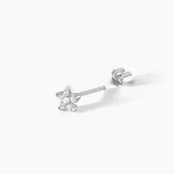 Histoire d'Or Boucles D'oreilles Puces Meriame Argent Blanc Oxyde De Zirconium