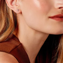 Histoire d'Or Boucles D'oreilles Puces Meriame Argent Blanc Oxyde De Zirconium