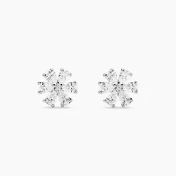 Histoire d'Or Boucles D'oreilles Puces Maelane Or Blanc Oxyde De Zirconium
